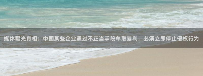 媒体曝光真相：中国某些企业通过不正当手段牟取暴利，必须立即停止侵权行为